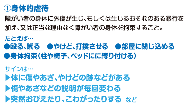 身体的虐待に関する詳細な説明が記された画像